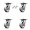 Service Caster 5 Inch V Groove Semi Steel Caster Set with Roller Bearings and Swivel Locks SCC SCC-35S520-VGR-BSL-4 - alternate 1